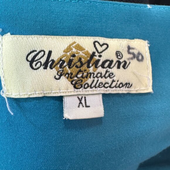 Teal Embroidered XL Kaftan Dress With Gold Red by Christian Intimate Collection - Picture 6 of 8